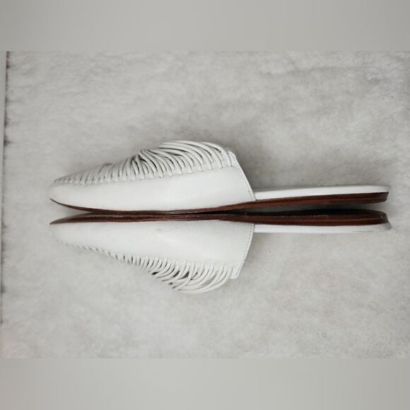 TORY BURCH White Sienna Pointed Toe Slip On Slide Flats size 8M - Picture 12 of 12